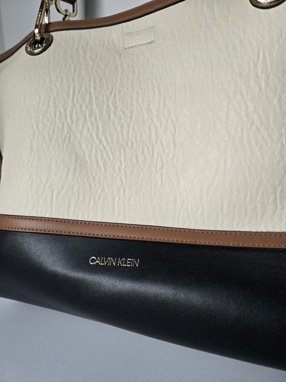 Calvin Klein Colorblock Large Tote Bag Color Block Travel Purse + Zip Pouch - Picture 8 of 16
